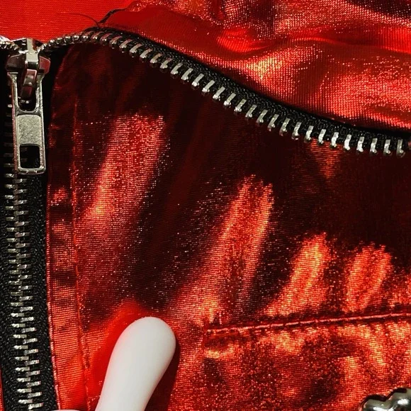 The Rise Of Red Heart Jacket Metallic Red Cropped Costume Euro Size 140/ Us XS/S - Picture 10 of 12